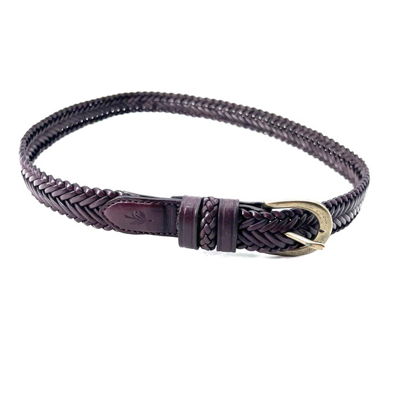 Orvis Brown Leather Braided Woven Belt Mens Size Medium - Picture 1 of 4